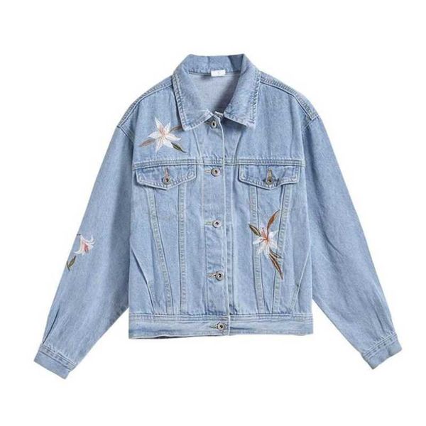 women's jackets fashion women embroidered denim jacket female casual loose wild harajuku outerwear, Black;brown
women's jackets fashion women embroidered denim jacket female casual loose wild harajuku outerwear, Black;brown