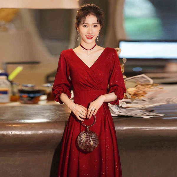 luxury street style dresses toast bride 2021 autumn and winter engagement wedding appreciation banquet female back door long sleeve, Black;pink
luxury street style dresses toast bride 2021 autumn and winter engagement wedding appreciation banquet female back door long sleeve, Black;pink