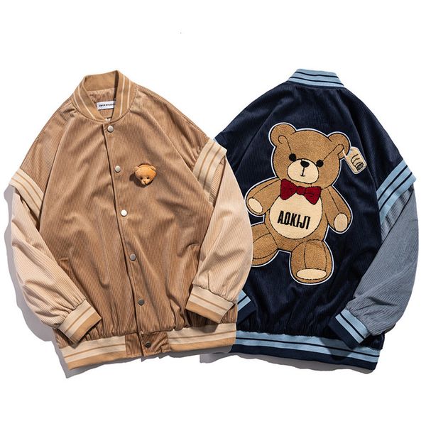 men's hoodies & sweatshirts corduroy jacket soft cloth baseball suit embroidered flocking cartoon xiongharasu casual hip hop style coat, Black
men's hoodies & sweatshirts corduroy jacket soft cloth baseball suit embroidered flocking cartoon xiongharasu casual hip hop style coat, Black