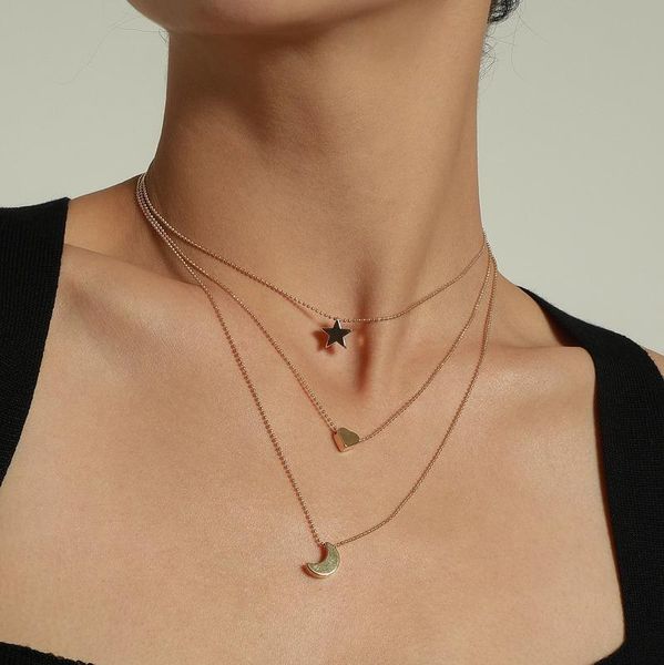 chains moon necklace women heart necklaces for woman multilayer fashion elegant simple jewelry lady gold color trendy metal naszyjnik, Silver
chains moon necklace women heart necklaces for woman multilayer fashion elegant simple jewelry lady gold color trendy metal naszyjnik, Silver