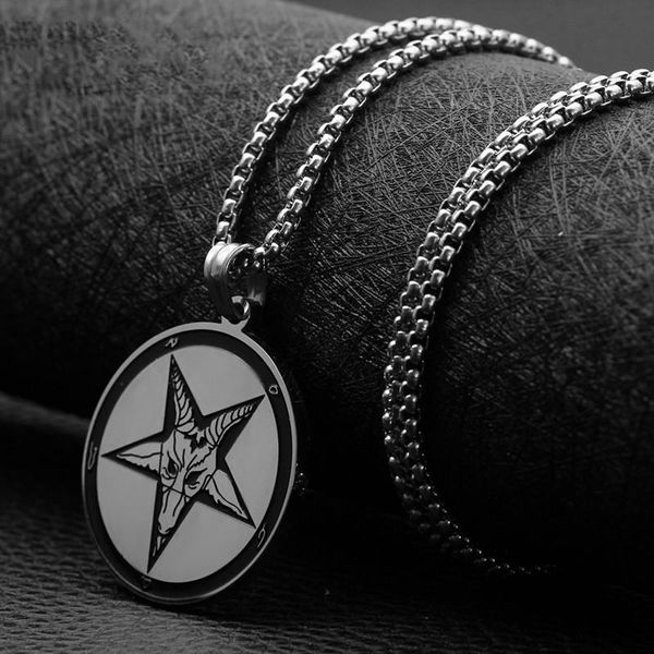 pendant necklaces fashion titanium steel necklace pentagram round card sweater chain, Silver
pendant necklaces fashion titanium steel necklace pentagram round card sweater chain, Silver