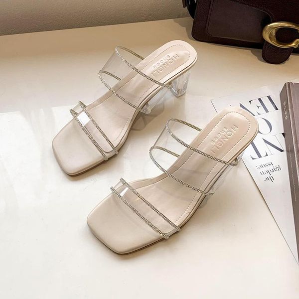 slippers 2021 summer transparent women clear heels fashion narrow band slides female pumps wedding shoes, Black
slippers 2021 summer transparent women clear heels fashion narrow band slides female pumps wedding shoes, Black
