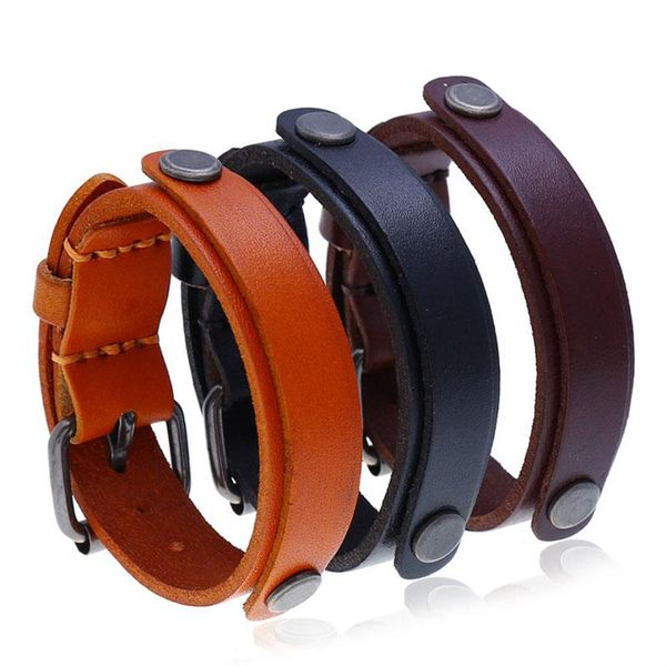 retro simple leather belt bracelets for women men punk rock fashion jewelry black brown color bangle
retro simple leather belt bracelets for women men punk rock fashion jewelry black brown color bangle