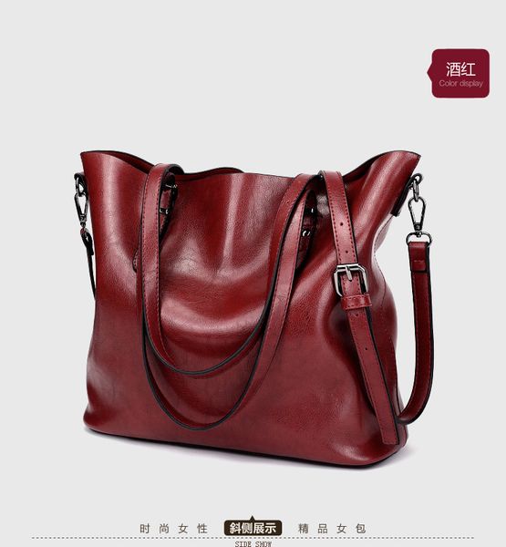 new oil wax ladies shoulder large capacity handbag big bag soft women messenger bags female wine red
new oil wax ladies shoulder large capacity handbag big bag soft women messenger bags female wine red