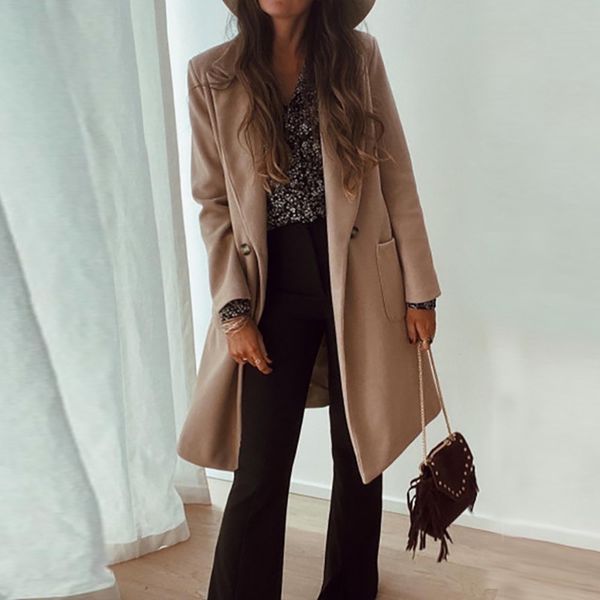 jackets autumn women woolen jackets female solid color casual mid-length coat elegant long sleeve office lady outerwear coats 6k52 m7pn, Black;brown
jackets autumn women woolen jackets female solid color casual mid-length coat elegant long sleeve office lady outerwear coats 6k52 m7pn, Black;brown