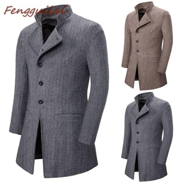 men's wool & blends men jacket warm winter trench coat long outwear button overcoat male casual windbreaker jackets coats khaki, Black
men's wool & blends men jacket warm winter trench coat long outwear button overcoat male casual windbreaker jackets coats khaki, Black