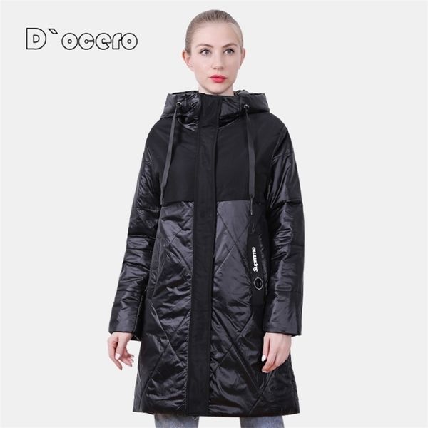 d`ocero spring autumn women jacket women's parkas hooded long quilted thin cotton windproof clothing 211008, Black
d`ocero spring autumn women jacket women's parkas hooded long quilted thin cotton windproof clothing 211008, Black