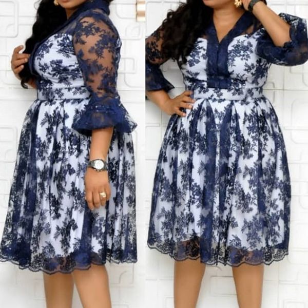 Western Style Plus Size Dress Spring Autumn The New Fashion Simple Designer Thin Best Sellers Printing Lace V-neck Sleeve
Western Style Plus Size Dress Spring Autumn The New Fashion Simple Designer Thin Best Sellers Printing Lace V-neck Sleeve