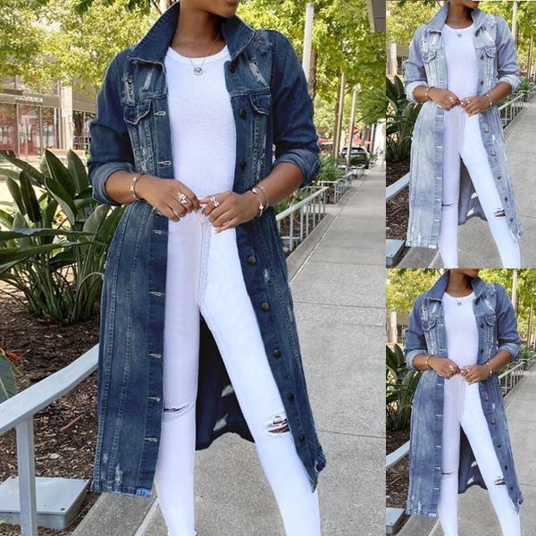 women's jackets 2021 autumn fashion women long denim jacket solied sleeve jean female loose casual oversized coats large size, Black;brown
women's jackets 2021 autumn fashion women long denim jacket solied sleeve jean female loose casual oversized coats large size, Black;brown