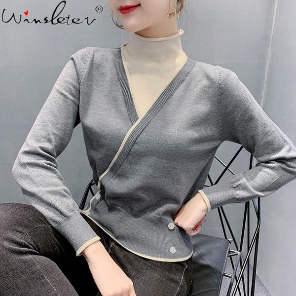 women's sweaters fall winter 2021 kimono sweater women color block fake two pieces buttons for pullover knitwear jumper knit t17004a, White;black
women's sweaters fall winter 2021 kimono sweater women color block fake two pieces buttons for pullover knitwear jumper knit t17004a, White;black