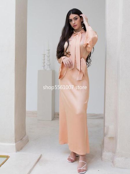 soft satin abaya hijab maxi dress for women elegant bead flare sleeve long tie neck tie waist belt muslim dubai turkey clothes, Red
soft satin abaya hijab maxi dress for women elegant bead flare sleeve long tie neck tie waist belt muslim dubai turkey clothes, Red