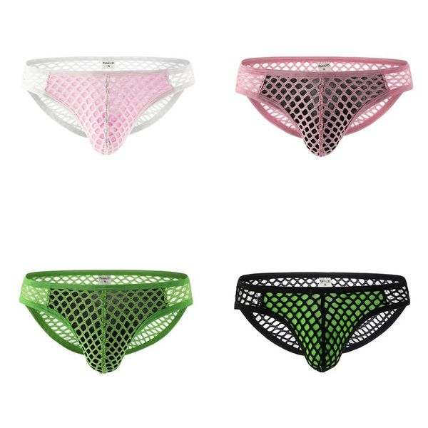 underpants breathable fishnet brief panties men lingerie underwear low waist see-through hollow out contrast color bulge pouch, Black;white
underpants breathable fishnet brief panties men lingerie underwear low waist see-through hollow out contrast color bulge pouch, Black;white