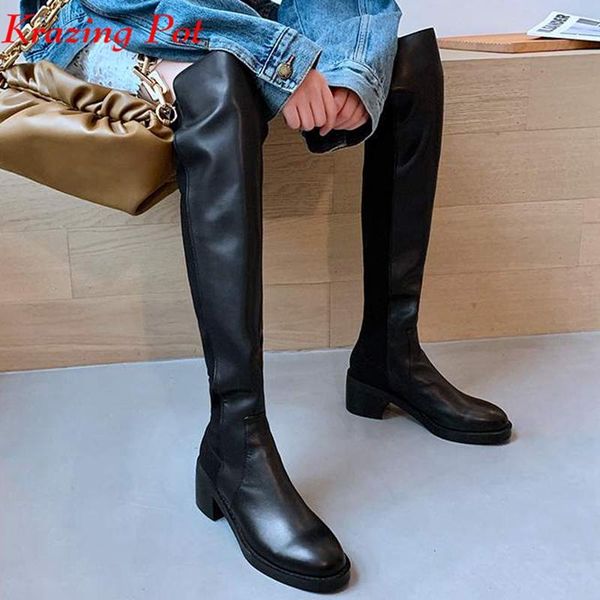 boots krazing pot ins cow leather riding warm winter round toe classics slip on street wear elegant casual over-the-knee, Black
boots krazing pot ins cow leather riding warm winter round toe classics slip on street wear elegant casual over-the-knee, Black