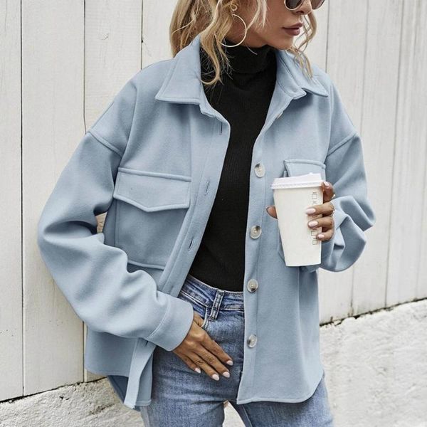 women's jackets autumn jacket vintage winter warm shirt coat woolen thick loose pockets casual button female oversize, Black;brown
women's jackets autumn jacket vintage winter warm shirt coat woolen thick loose pockets casual button female oversize, Black;brown