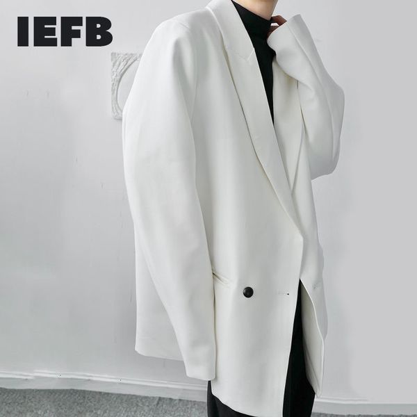iefb men's wear spring oversize loose double breasted blazers fashion loose black white big size suit coat male 9y4025 210524, White;black
iefb men's wear spring oversize loose double breasted blazers fashion loose black white big size suit coat male 9y4025 210524, White;black