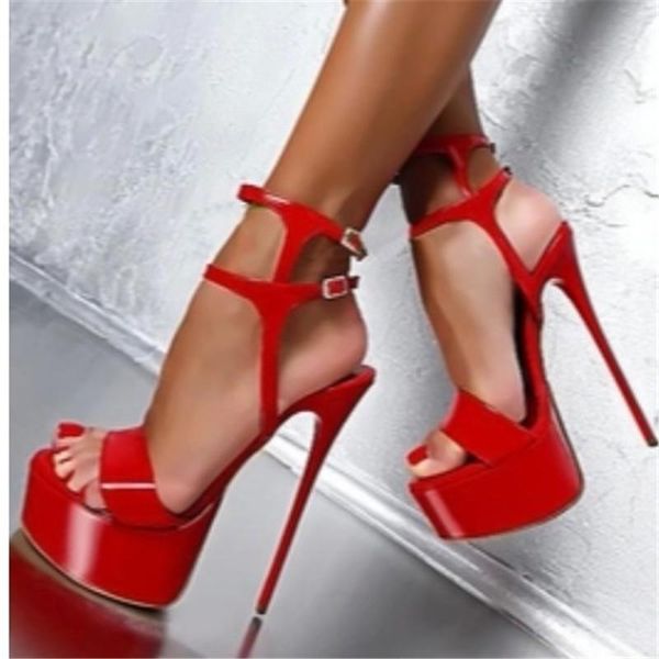 fashion peep toe high-heeled sandals open 16cm high heels party dress women shoes black red size 34-46
fashion peep toe high-heeled sandals open 16cm high heels party dress women shoes black red size 34-46