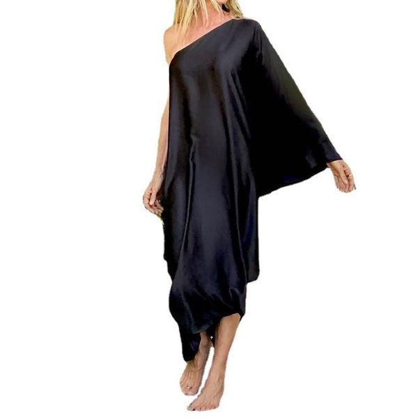 casual dresses women dress 2021 autumn diagonal shoulder beach holiday solid color big pendulum vestido feminino, Black;gray
casual dresses women dress 2021 autumn diagonal shoulder beach holiday solid color big pendulum vestido feminino, Black;gray