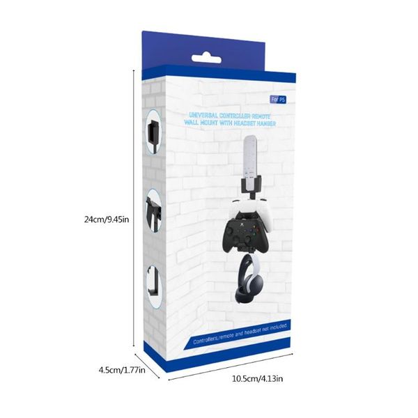 dual game controller wall mount stand bracket with headset hanger for ps5 switch p9ye controllers & joysticks
dual game controller wall mount stand bracket with headset hanger for ps5 switch p9ye controllers & joysticks