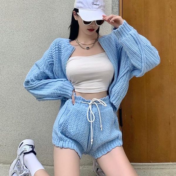 women's tracksuits autumn tracksuit women knitted baseball suits sportswear loose cardigan coat + shorts sets fashion casual two piece, Gray
women's tracksuits autumn tracksuit women knitted baseball suits sportswear loose cardigan coat + shorts sets fashion casual two piece, Gray