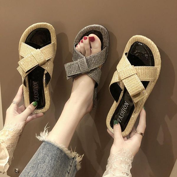 slippers open toe cross bowknot shoes woman bling slides crystal beach flip flops flat sandals anti-skid 2021 summer femme, Black
slippers open toe cross bowknot shoes woman bling slides crystal beach flip flops flat sandals anti-skid 2021 summer femme, Black
