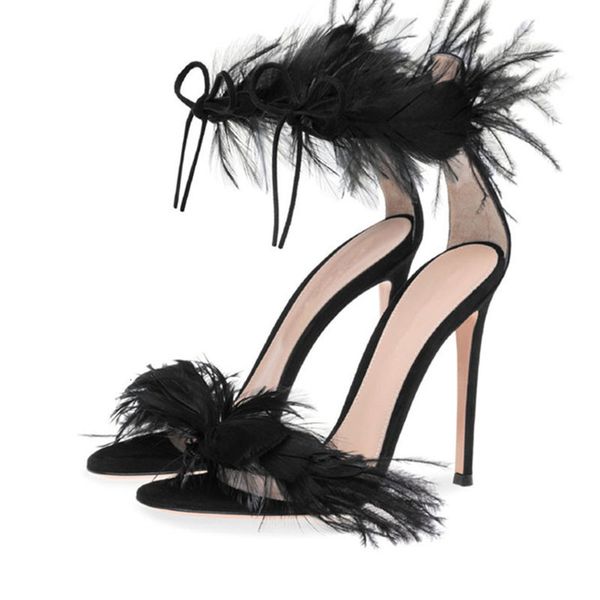 sandals lady party sandal summer shoes ankle strappy stilettos thin heel stiletto feather sandalias t-show dance party shoes, Black
sandals lady party sandal summer shoes ankle strappy stilettos thin heel stiletto feather sandalias t-show dance party shoes, Black