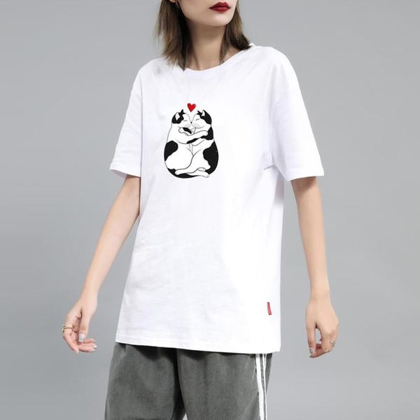women's t-shirt funny t shirts cat couple shirt for lovers harajuku matching clothes women korean o-neck camisetas verano mujer summer, White
women's t-shirt funny t shirts cat couple shirt for lovers harajuku matching clothes women korean o-neck camisetas verano mujer summer, White