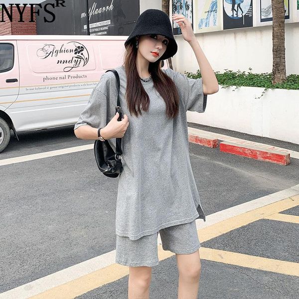 women's tracksuits nyfs 2021 korean summer pure cotton women set camouflage loose short sleeve solid +pants 2 piece woman shorts, Gray
women's tracksuits nyfs 2021 korean summer pure cotton women set camouflage loose short sleeve solid +pants 2 piece woman shorts, Gray