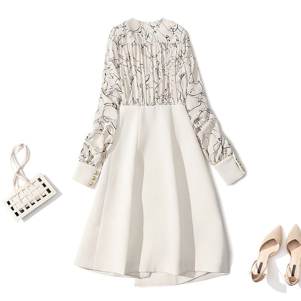 long sleeve printed high-end temperament dress autumn 2021new womens clothing v-neck stitching mid-length dress for women, Black;gray
long sleeve printed high-end temperament dress autumn 2021new womens clothing v-neck stitching mid-length dress for women, Black;gray