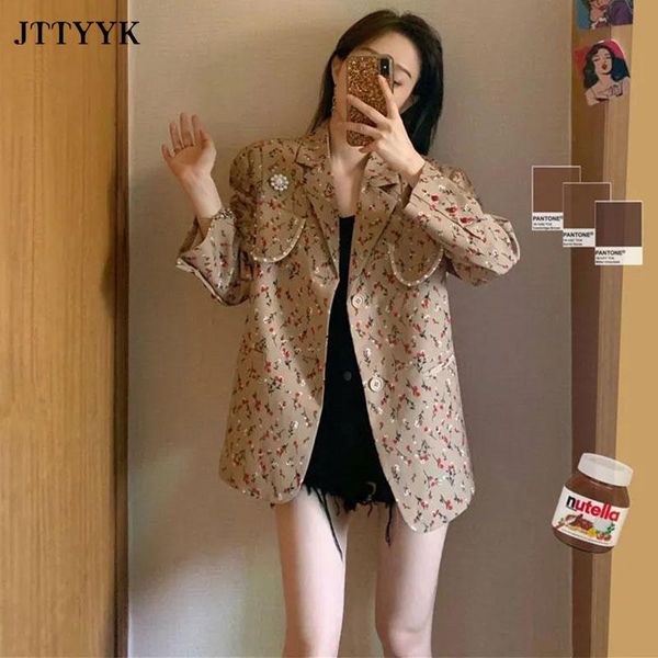 spring short coat fashion vintage allover floral print blazer for women single-breasted loose suit jacket female women's suits & blazer, White;black
spring short coat fashion vintage allover floral print blazer for women single-breasted loose suit jacket female women's suits & blazer, White;black