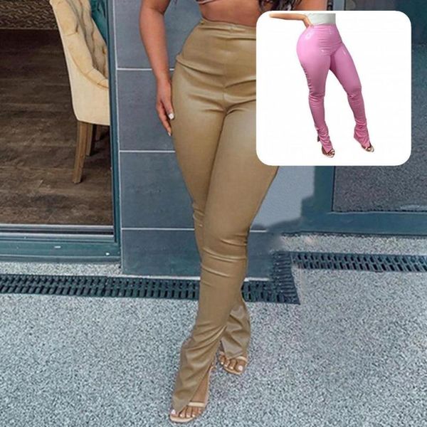 women's pants & capris women straight smooth all-match solid color high waist faux leather ladies clothing, Black;white
women's pants & capris women straight smooth all-match solid color high waist faux leather ladies clothing, Black;white