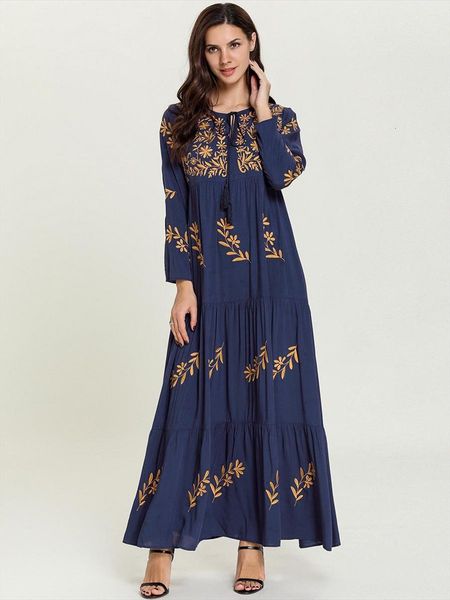 maxi abayas muslim embroidery long womens dresses arabian islamic robes kaftan dubai clothing, Black;gray