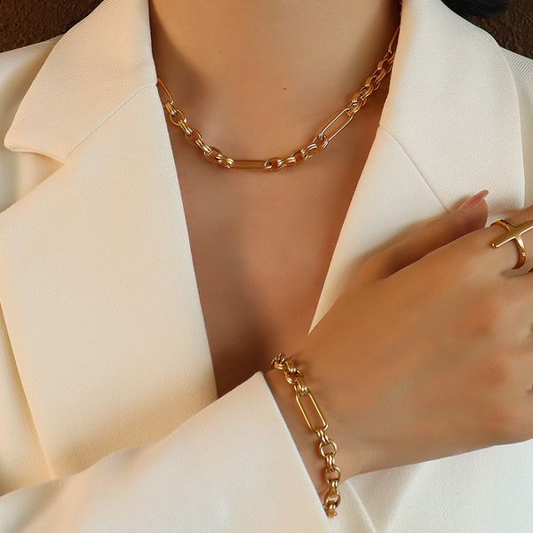 fashion titanium steel 18k gold cuban link chain necklace bracelet for mens and women party lovers gift hip hop jewelry, Silver
fashion titanium steel 18k gold cuban link chain necklace bracelet for mens and women party lovers gift hip hop jewelry, Silver