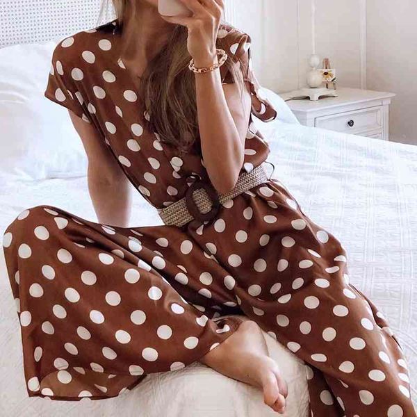elegant women polka dots looses jumpsuits with belt 2021 summer fashion ladies vintage boho rompers female chic jumpsuit girls, Black;white
elegant women polka dots looses jumpsuits with belt 2021 summer fashion ladies vintage boho rompers female chic jumpsuit girls, Black;white