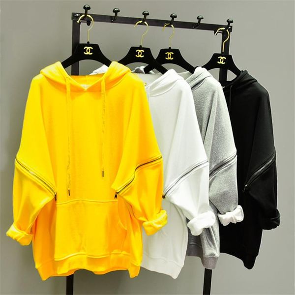 women's hoodies & sweatshirts trend-setter 2021 autumn winter high street sweatshirt hooded women loose yellow zipper sleeve pullovers, Black
women's hoodies & sweatshirts trend-setter 2021 autumn winter high street sweatshirt hooded women loose yellow zipper sleeve pullovers, Black