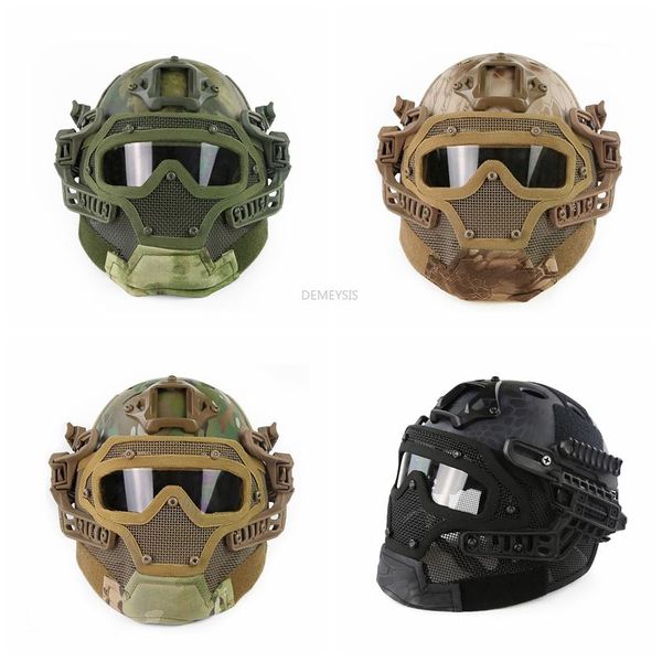 cycling helmets tactical fast helmet with mask paintball full face cover military camouflage cs game protective
cycling helmets tactical fast helmet with mask paintball full face cover military camouflage cs game protective