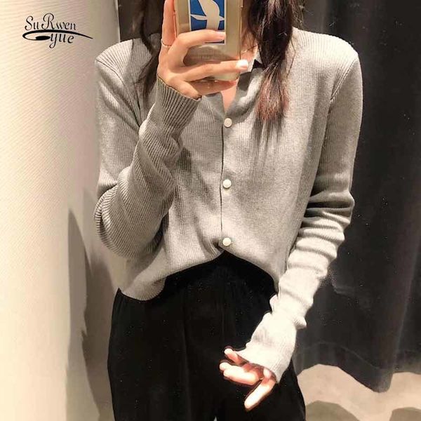 casual striped cardigan single-breasted knitted slim sweater korea autumn solid color lapel sweet women pull femme 12233 210508, White
casual striped cardigan single-breasted knitted slim sweater korea autumn solid color lapel sweet women pull femme 12233 210508, White