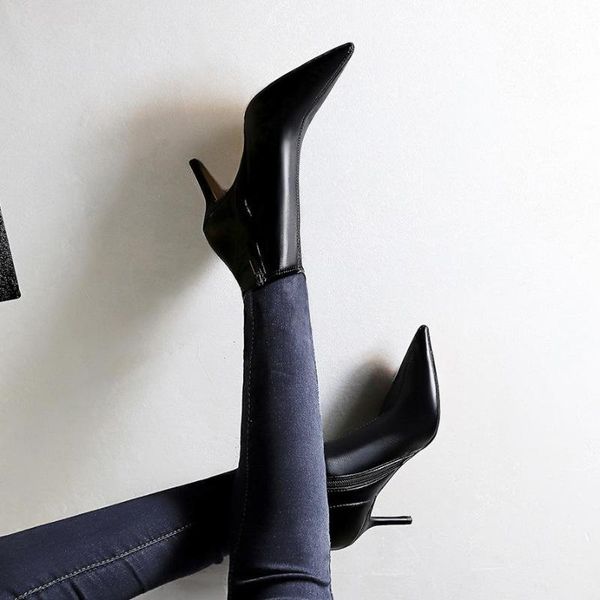 european and american style fashion simple thin boots fine heelhigh heeled pointed nightclub skinny short, Black
european and american style fashion simple thin boots fine heelhigh heeled pointed nightclub skinny short, Black