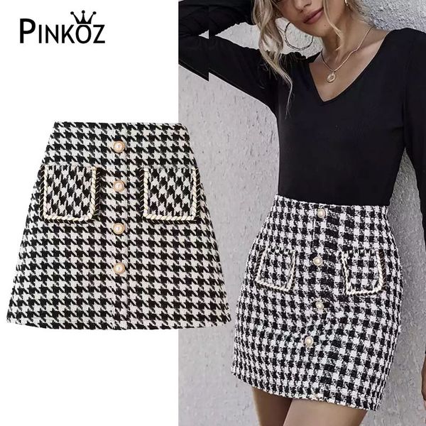 tweed skirts women autumn winter button mini pencil plaid wool korean high waist elegant skirt lady 210421, Black
tweed skirts women autumn winter button mini pencil plaid wool korean high waist elegant skirt lady 210421, Black