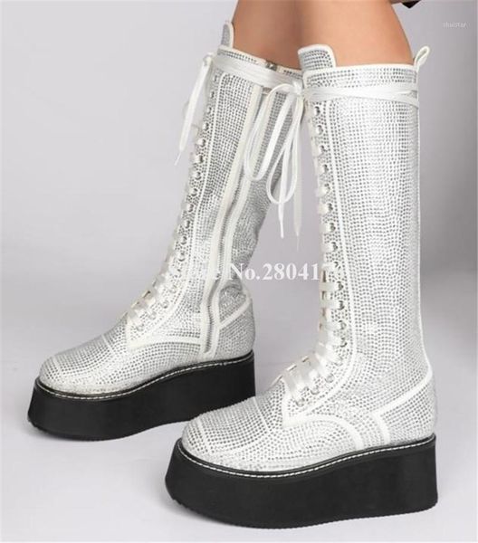 boots charming women chic rhinestone high platform thick sole knee lace-up bling white black crystal long1
boots charming women chic rhinestone high platform thick sole knee lace-up bling white black crystal long1