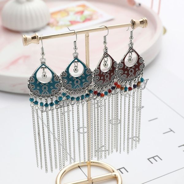bohemian ethnic style long chain tassel earring for women retro hollow personality geometric drop dangle earrings trend jewelry, Silver
bohemian ethnic style long chain tassel earring for women retro hollow personality geometric drop dangle earrings trend jewelry, Silver