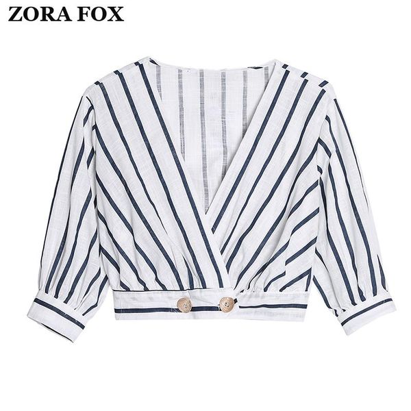 women's blouses & shirts zora woman black striped blouse with long sleeve v-neck button single breasted 2021 summer women straight casu, White
women's blouses & shirts zora woman black striped blouse with long sleeve v-neck button single breasted 2021 summer women straight casu, White