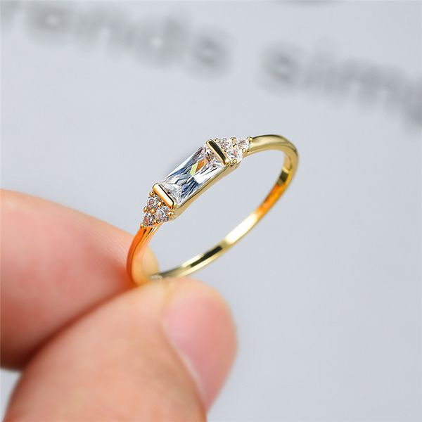 minimalist female white square crystal ring charm gold color wedding rings for women classic round zircon thin engagement ring, Slivery;golden
minimalist female white square crystal ring charm gold color wedding rings for women classic round zircon thin engagement ring, Slivery;golden