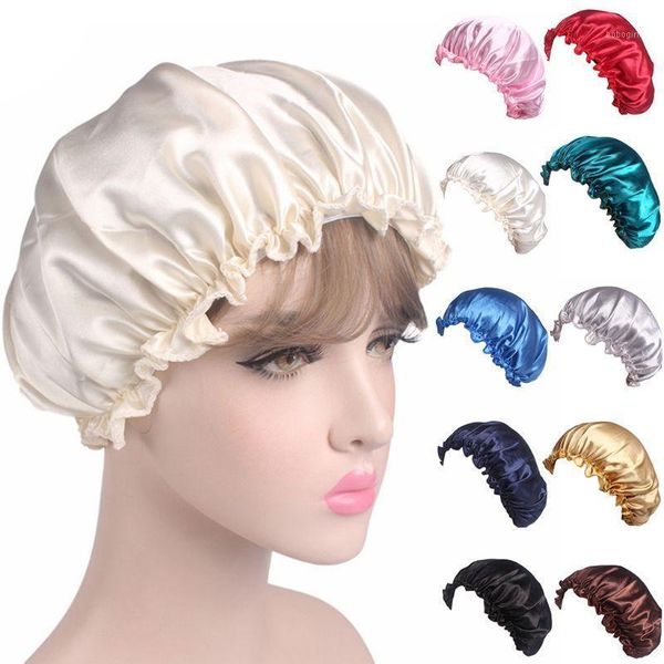 women satin silky bonnet sleep night cap shiny solid color ruffles hair loss chemo hat elastic curly head cover accessories1
women satin silky bonnet sleep night cap shiny solid color ruffles hair loss chemo hat elastic curly head cover accessories1