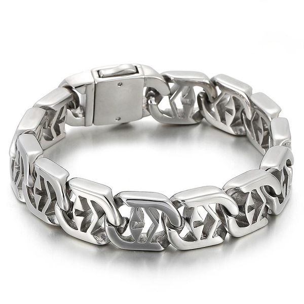 charm bracelets jewels store 14mm punk hollow accessory chain men's stainless steel bracelet party jewelry cuban for man, Golden;silver
charm bracelets jewels store 14mm punk hollow accessory chain men's stainless steel bracelet party jewelry cuban for man, Golden;silver