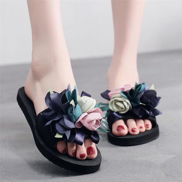 slippers women's bohemian flower flat summer sandals non-slip beach shoes female fashion indoor outdoor platform, Black
slippers women's bohemian flower flat summer sandals non-slip beach shoes female fashion indoor outdoor platform, Black