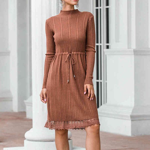 lace dress sweater womens autumn winter fashion casual turtleneck long sleeves bodycon sweater knitted dress vestidos 210514, Black;gray
lace dress sweater womens autumn winter fashion casual turtleneck long sleeves bodycon sweater knitted dress vestidos 210514, Black;gray