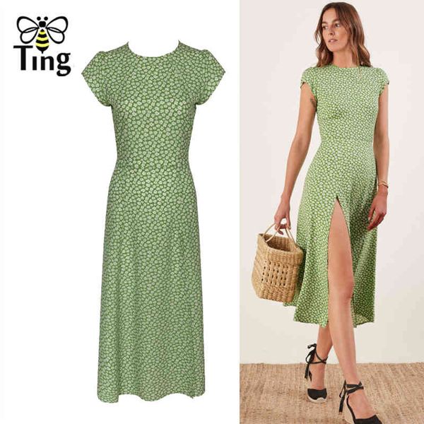 summer france chic green daisy flower print midi long holiday dress vintage side split open back boho casual 210513, Black;gray
summer france chic green daisy flower print midi long holiday dress vintage side split open back boho casual 210513, Black;gray