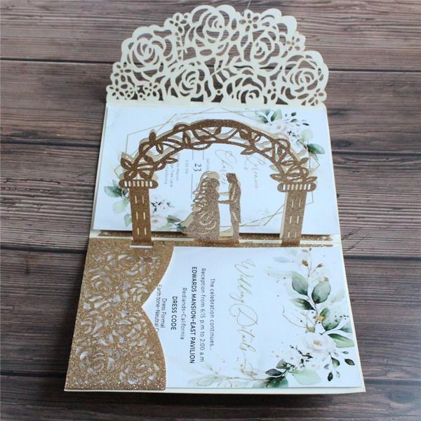 greeting cards 3d wedding card marriage personnalisé invitation glittery light rose flower laser cut supply
greeting cards 3d wedding card marriage personnalisé invitation glittery light rose flower laser cut supply