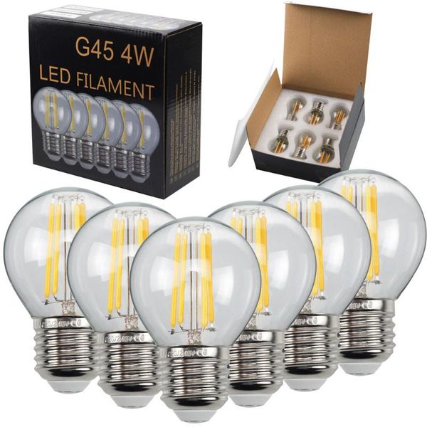 bulbs 6pcs g45 light small bulb 220v 110v 4w 6w retro led filament lamp glass vintage candle
bulbs 6pcs g45 light small bulb 220v 110v 4w 6w retro led filament lamp glass vintage candle