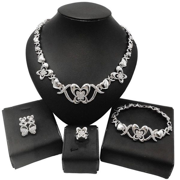 earrings & necklace yulaili fashion jewelry sets beautiful butterfly stud ring bracelet for women wedding bridal accessories, Silver
earrings & necklace yulaili fashion jewelry sets beautiful butterfly stud ring bracelet for women wedding bridal accessories, Silver